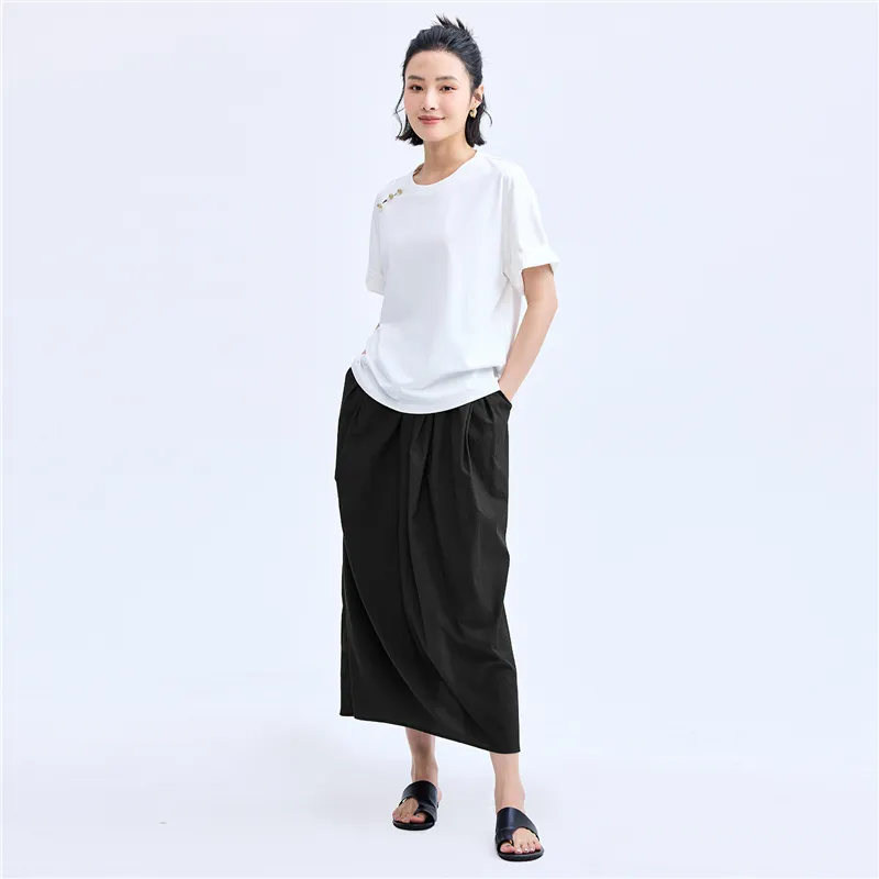 UNIQLO Casual Long Skirts Women's Black-3