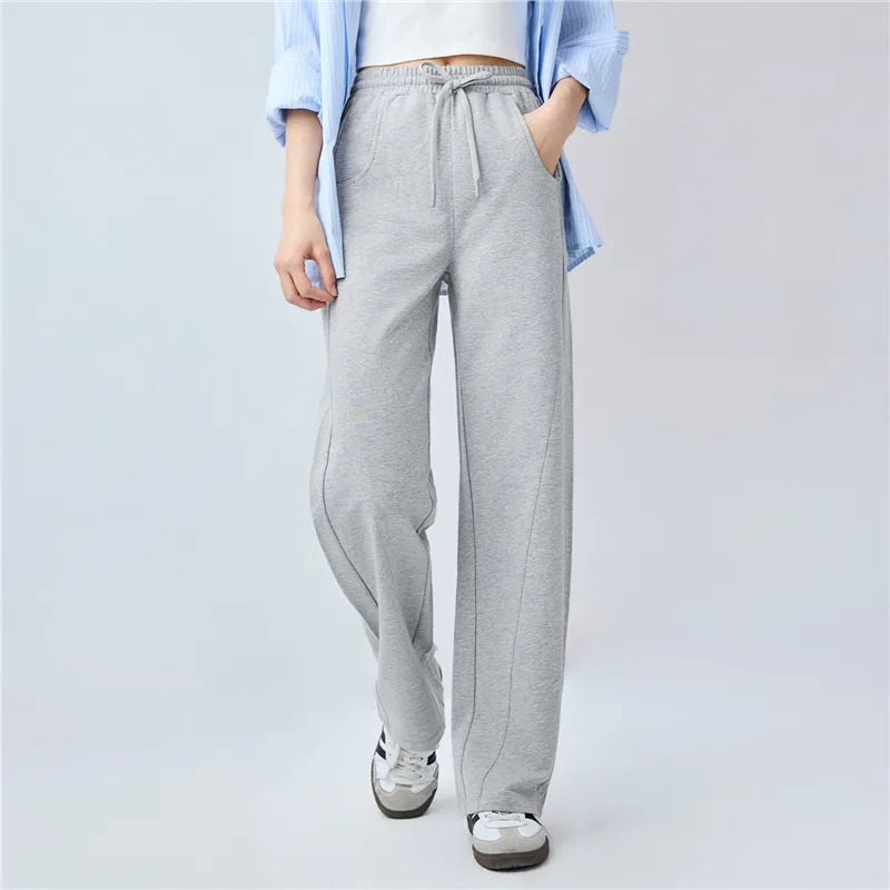 UNIQLO Knitted Sports Pants Women's Logo Black-8