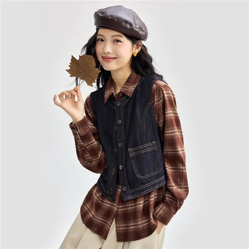UNIQLO Vest Women's Denim Original-4