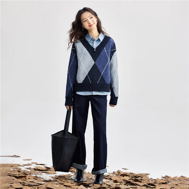 UNIQLO Knitwear Women's Navy Blue/gray blue-5