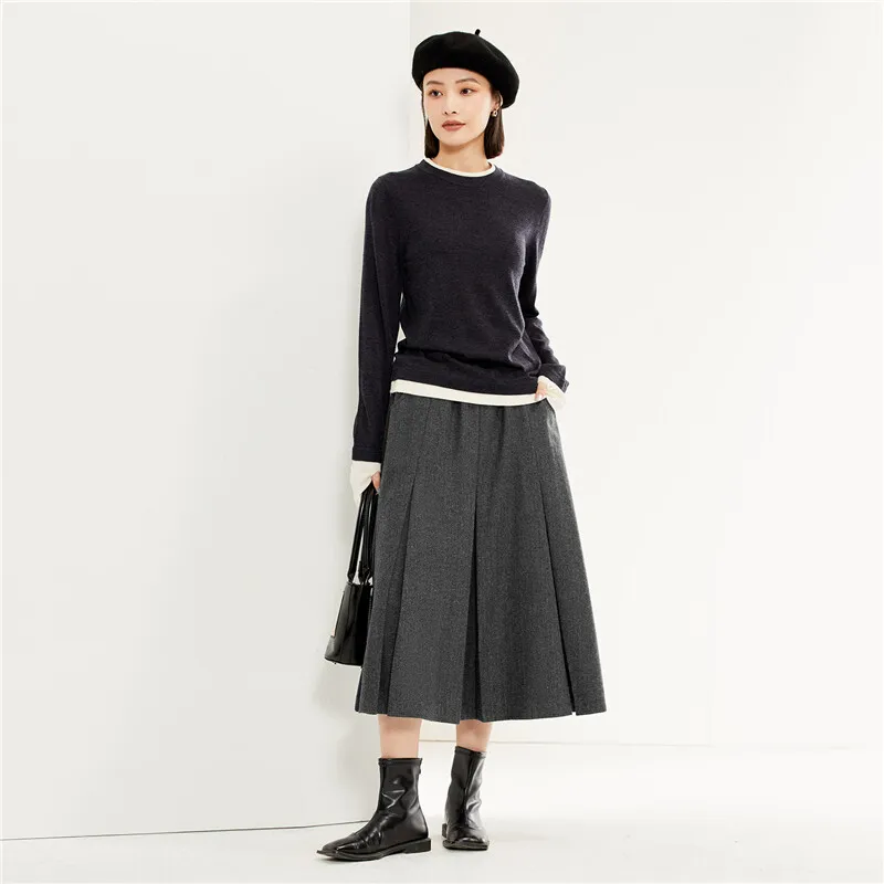 UNIQLO Casual Long Skirts Women's Heather Gray-2
