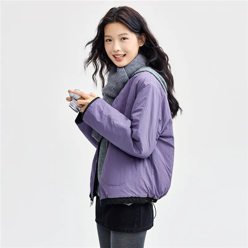 UNIQLO Puffer Jacket Women's Black & Purple-4
