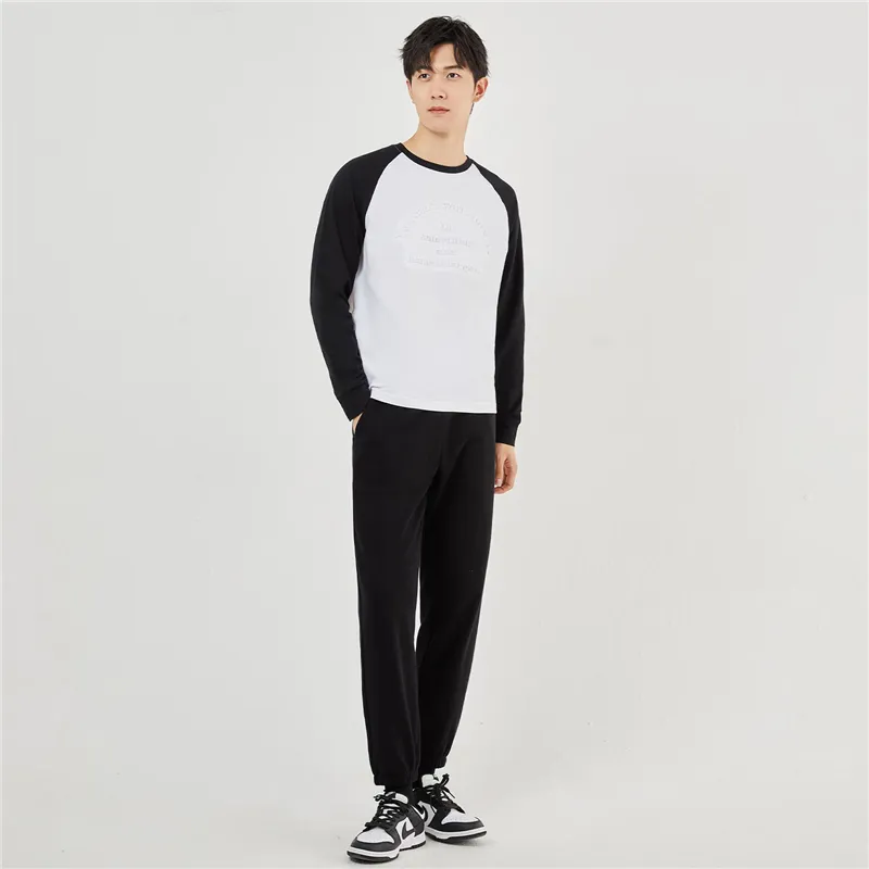 UNIQLO Knitted Sports Pants Men's Logo Black-6