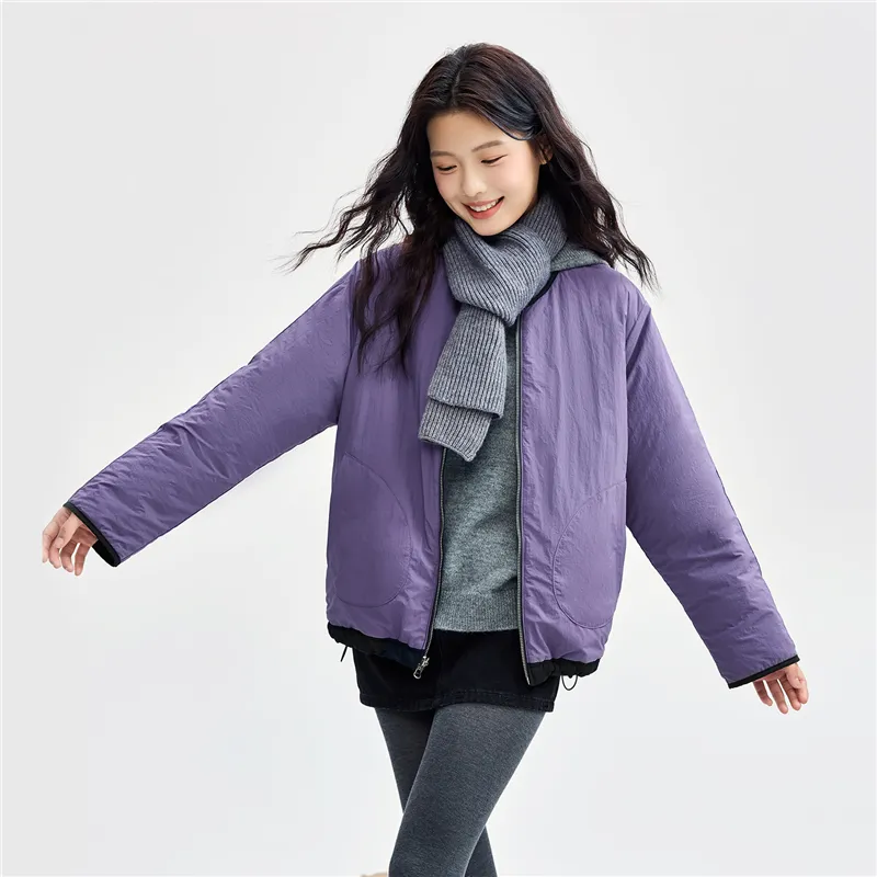 UNIQLO Puffer Jacket Women's Black & Purple-6
