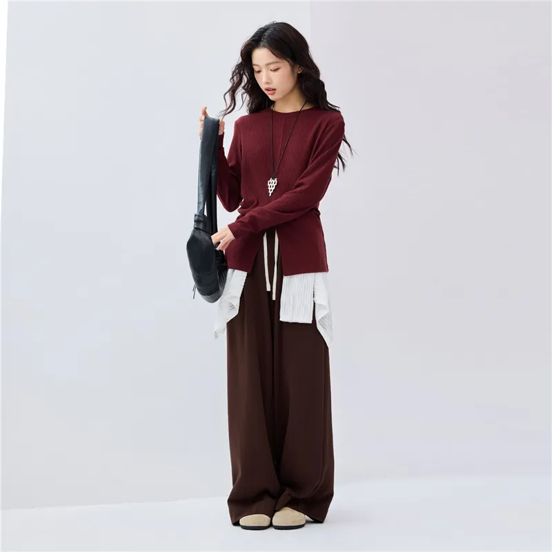 UNIQLO Drop Shoulder Sleeve T Shirt Women's Ancora Red-3