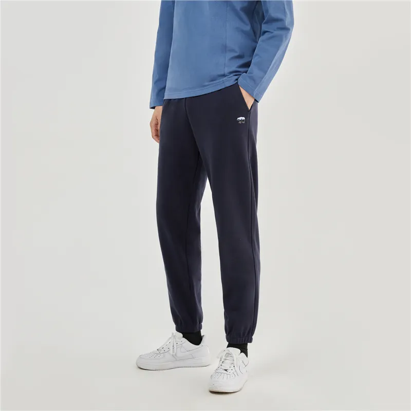 UNIQLO Knitted Sports Pants Men's Logo Black-9