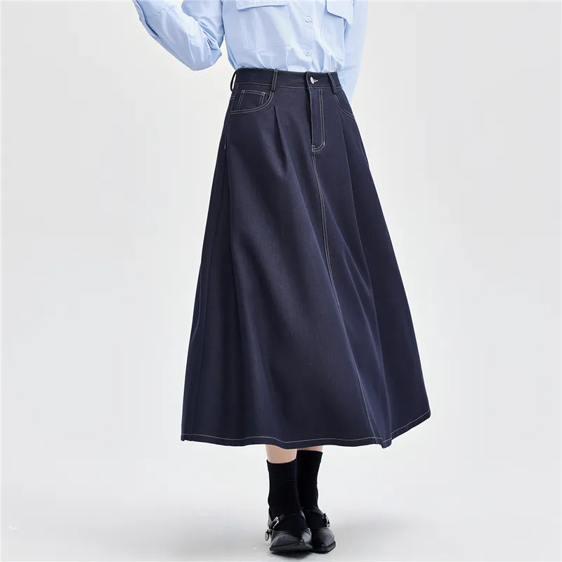 UNIQLO Denim Long Skirts Women's-3