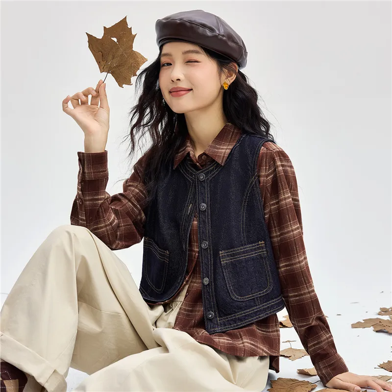 UNIQLO Vest Women's Denim Original-2