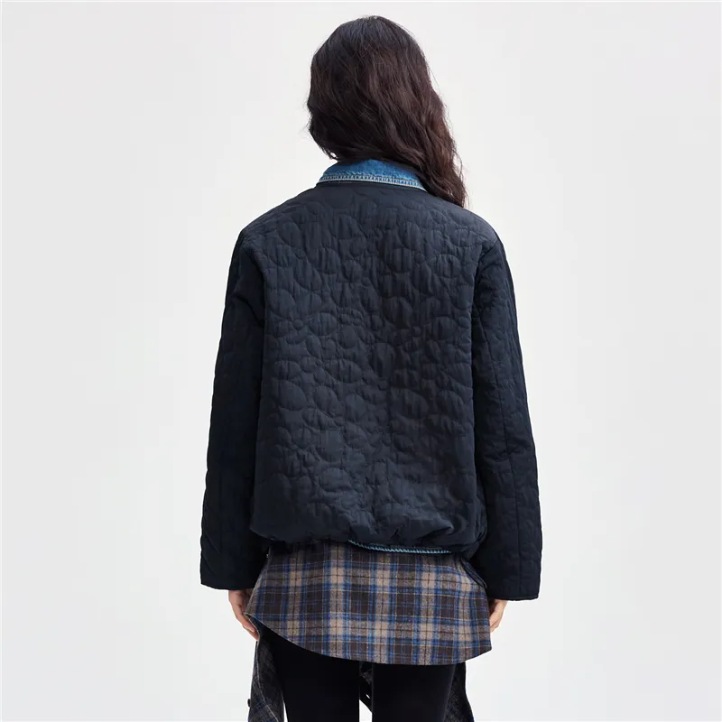 UNIQLO Puffer Jacket Women's Black & Purple-3
