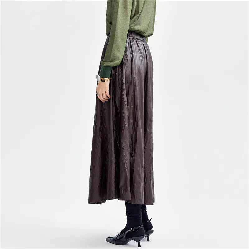 UNIQLO Casual Long Skirts Women's Tobacco Brown-5