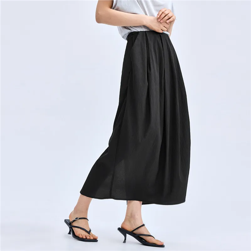 UNIQLO Casual Long Skirts Women's Black-4