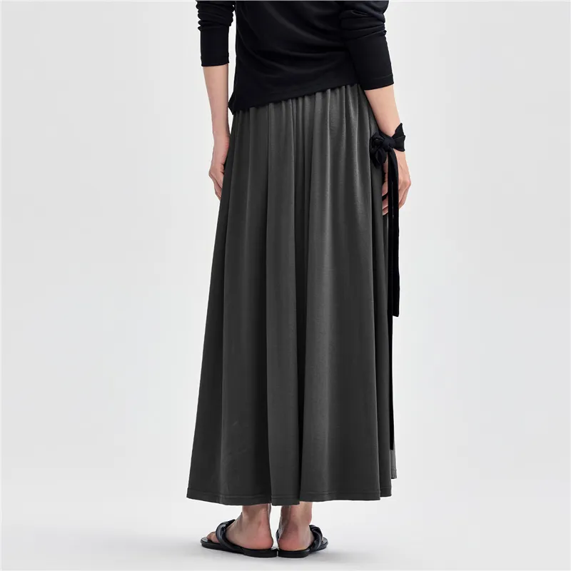 UNIQLO Casual Long Skirt Women's Meteorite Gray-5