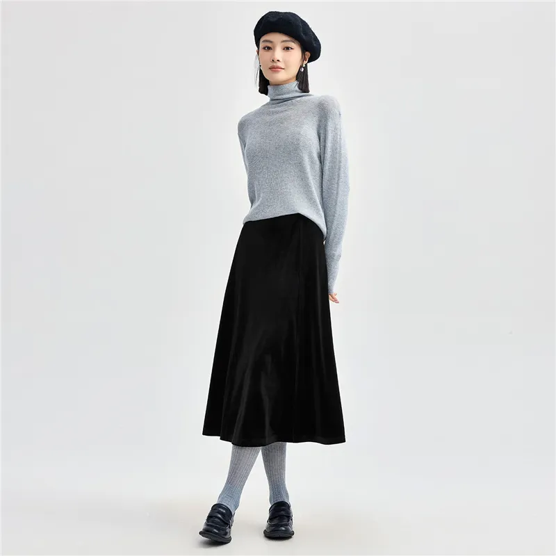 UNIQLO Knit Long Skirt Women's Black-4