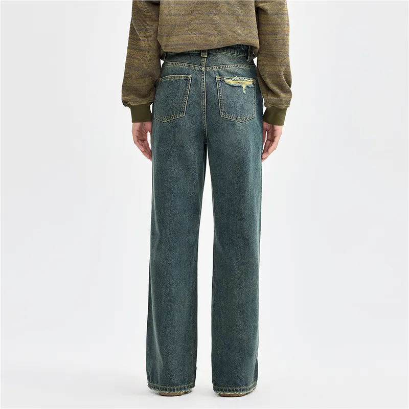 UNIQLO Jeans Women's 63 Vintage Denim Blue-5