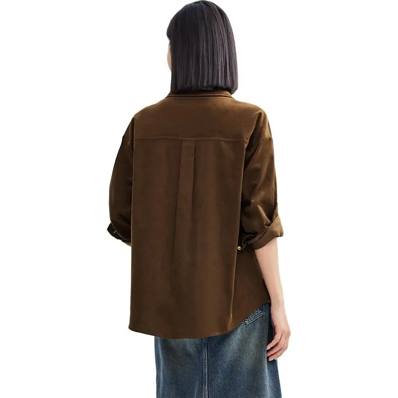 UNIQLO Shirt Women's Dark Coffee-2