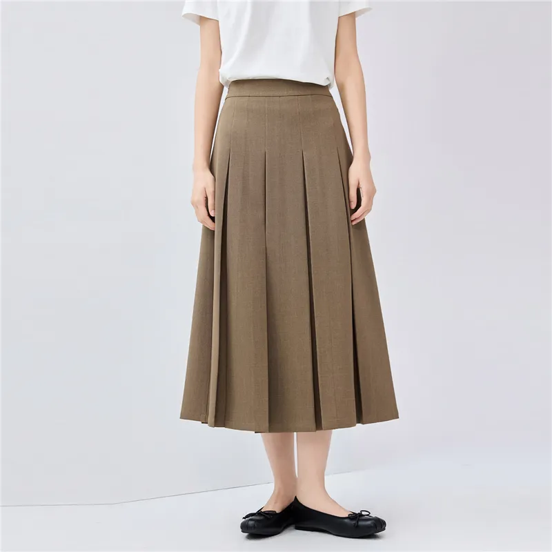UNIQLO Casual Long Skirts Women's Oat Khaki-7