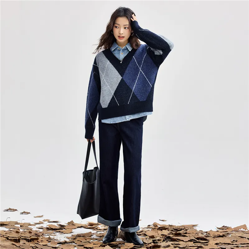 UNIQLO Knitwear Women's Navy Blue/gray blue-3