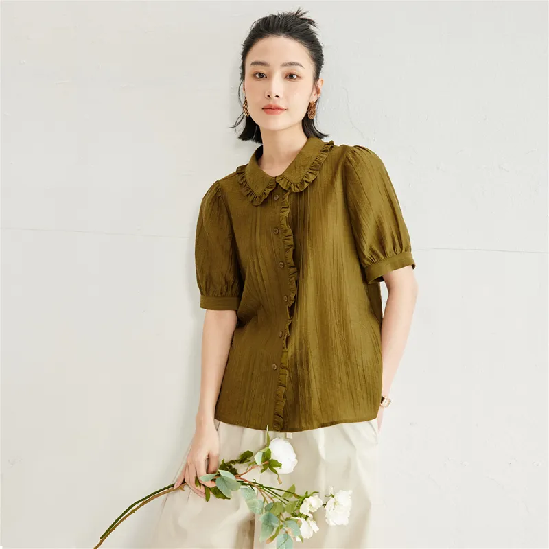 UNIQLO Shirt Women's Dark Fir Green-2