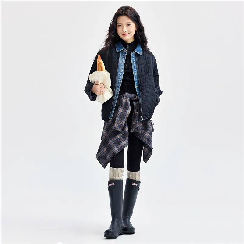 UNIQLO Puffer Jacket Women's Black & Purple-7