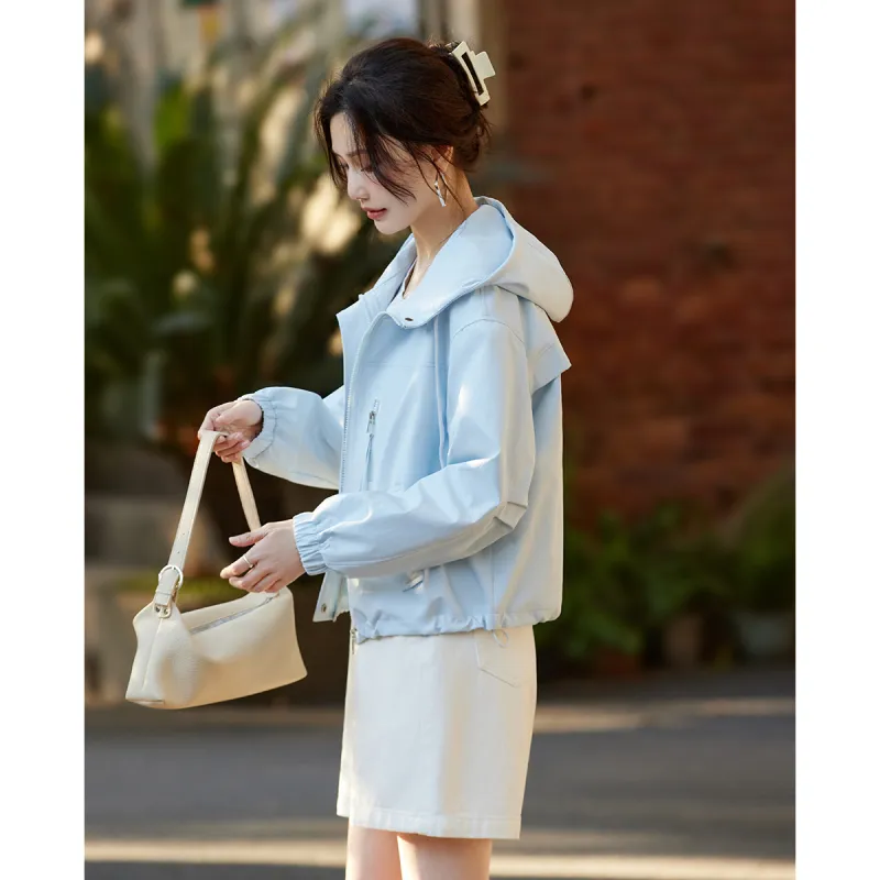 TERRE BLEUE Spring Fall Jacket Loose Fit Women's-11