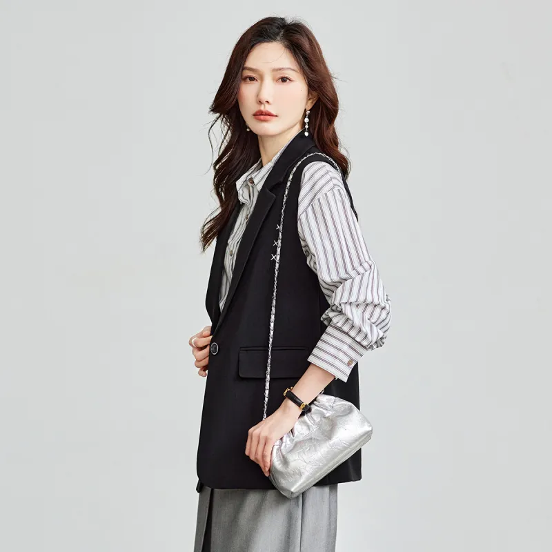 TERRE BLEUE Spring Fall Vest Loose Fit Women's-2
