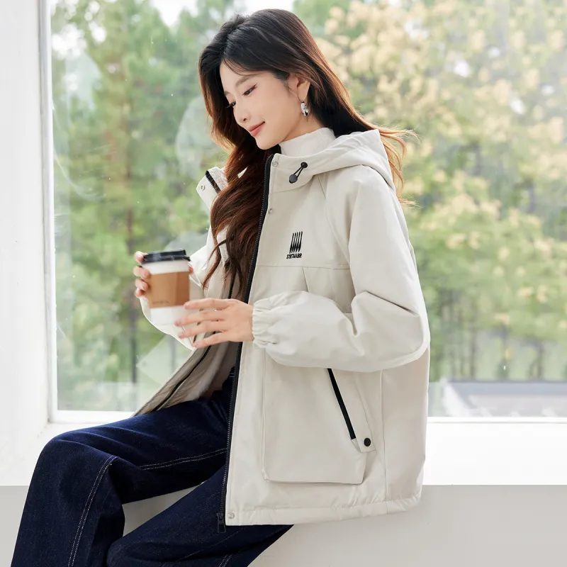 TERRE BLEUE Puffer Jacket Women's Apricot-6