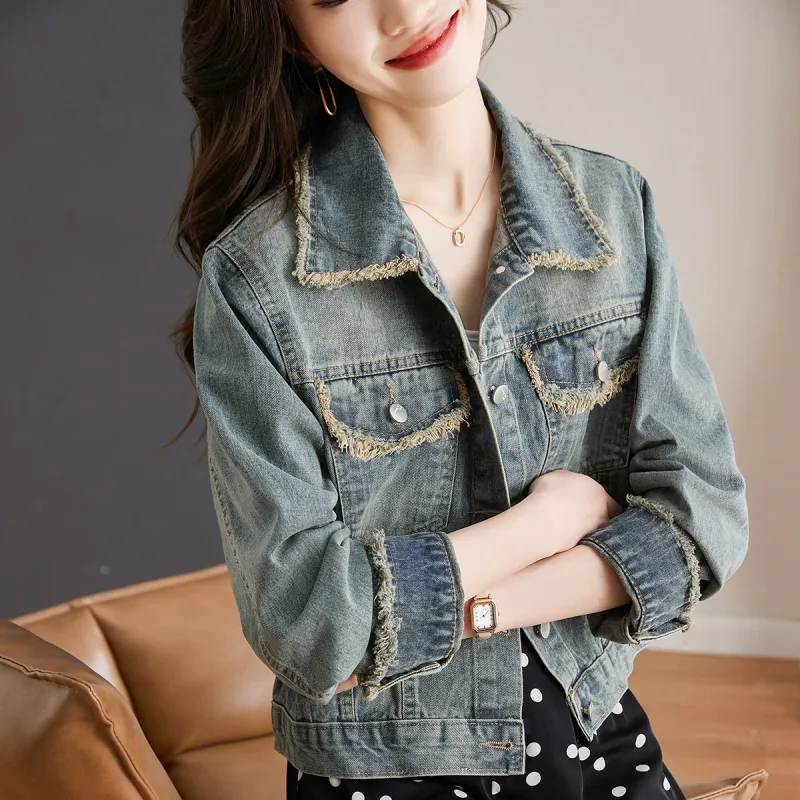 TERRE BLEUE Denim Jacket Women's Light Blue-7