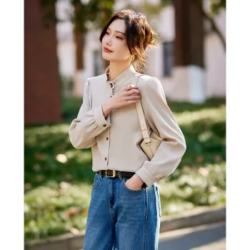 TERRE BLEUE Spring Fall Winter Shirt Loose Fit Women's