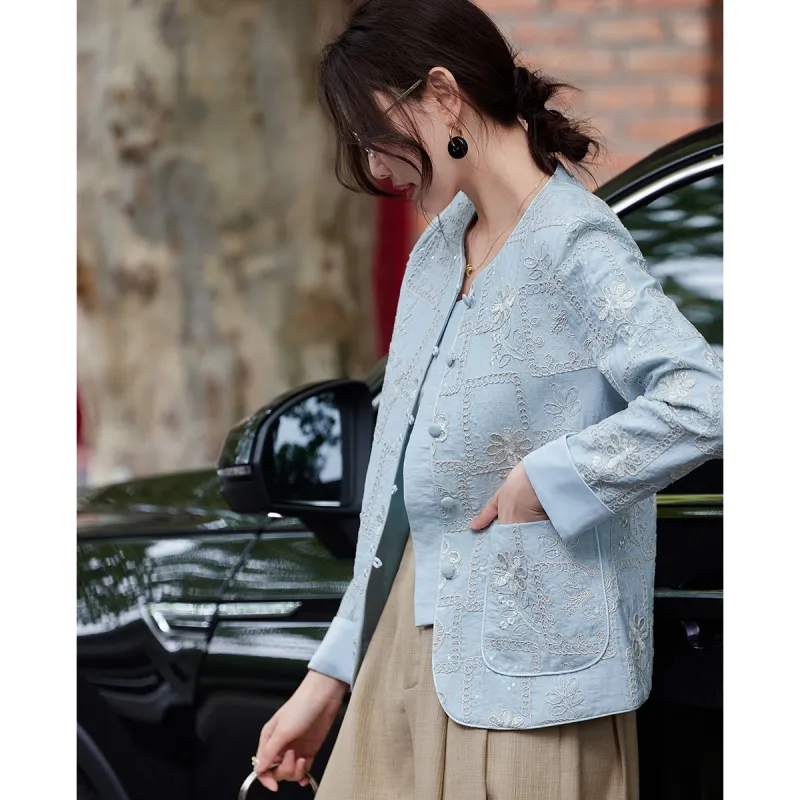 TERRE BLEUE Cropped Coat Women's-7