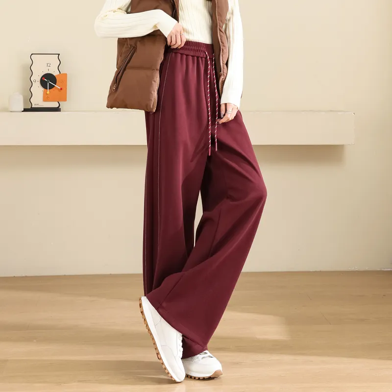 TERRE BLEUE Casual Pants Women's Burgundy-4