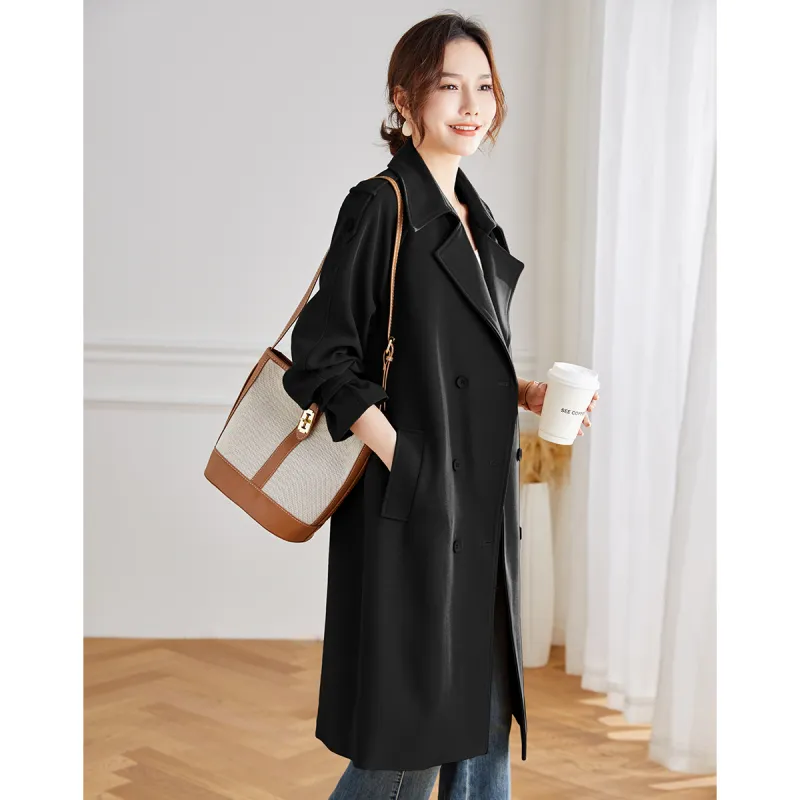 TERRE BLEUE Trench Coat Women's Khaki-9