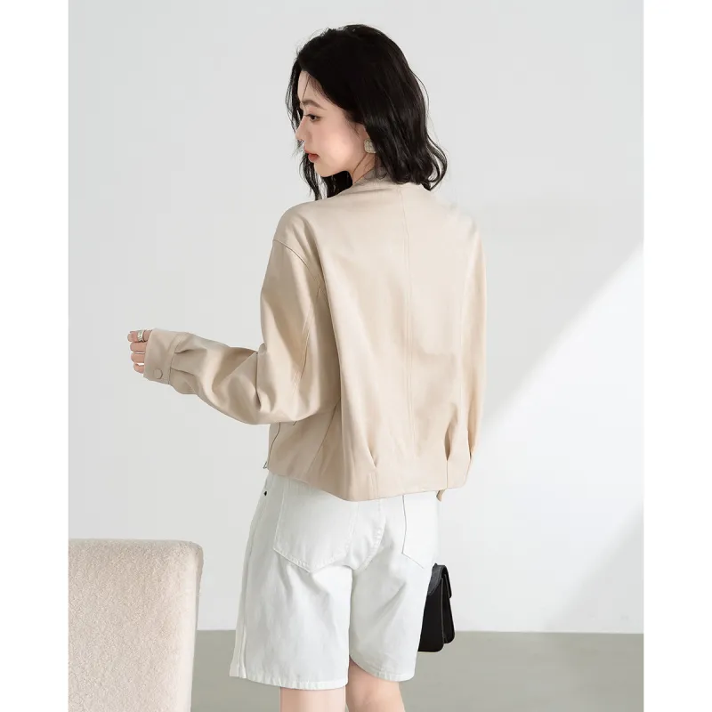 TERRE BLEUE Cropped Coat Loose Fit Women's-4