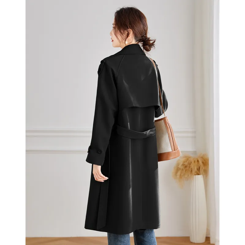 TERRE BLEUE Trench Coat Women's Khaki-11