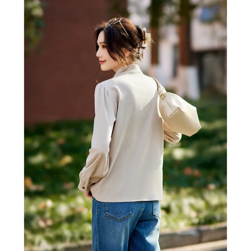 TERRE BLEUE Spring Fall Winter Shirt Loose Fit Women's-5