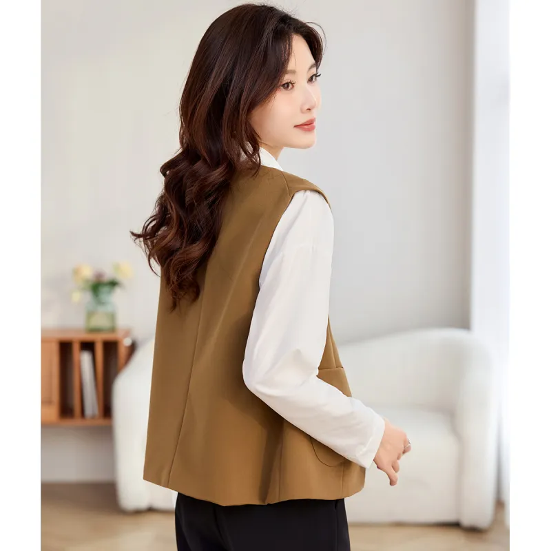 TERRE BLEUE Spring Fall Vest Loose Fit Women's-10
