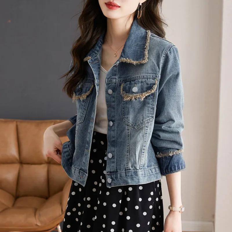 TERRE BLEUE Denim Jacket Women's Light Blue-1