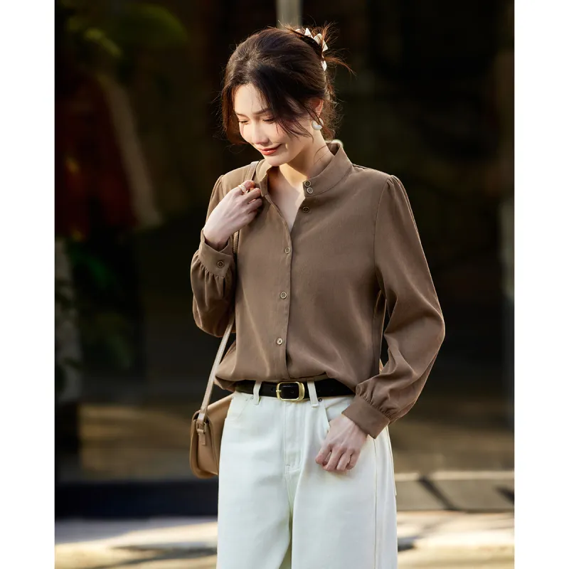 TERRE BLEUE Spring Fall Winter Shirt Loose Fit Women's-6