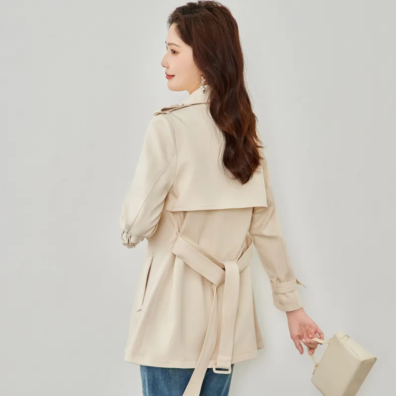 TERRE BLEUE Trench Coat Women's Ecru-2