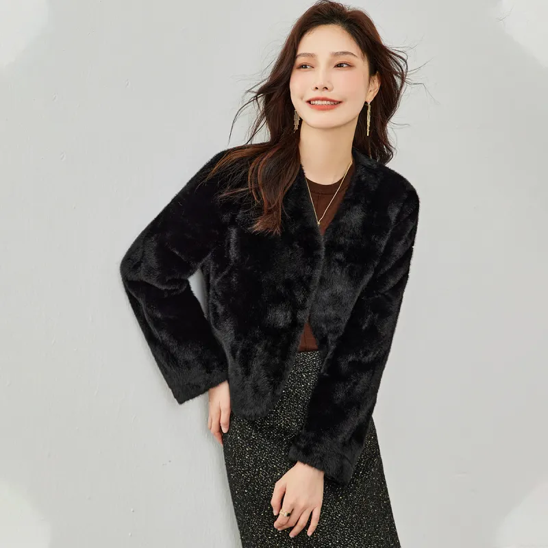 TERRE BLEUE Velvet feel Coat Women's Black-1