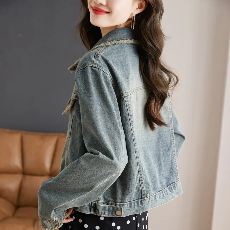 TERRE BLEUE Denim Jacket Women's Light Blue-5