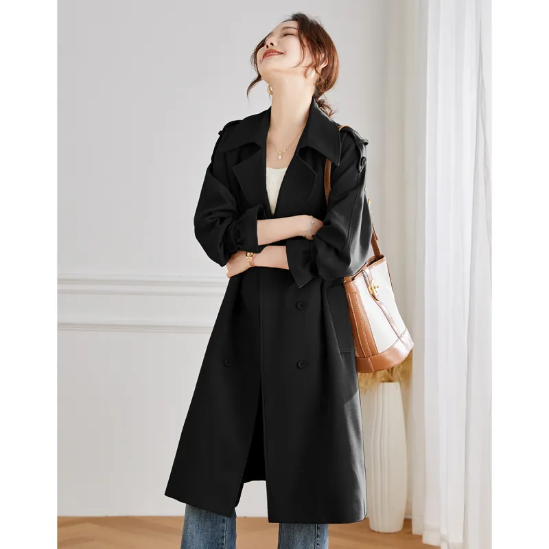 TERRE BLEUE Trench Coat Women's Khaki-13