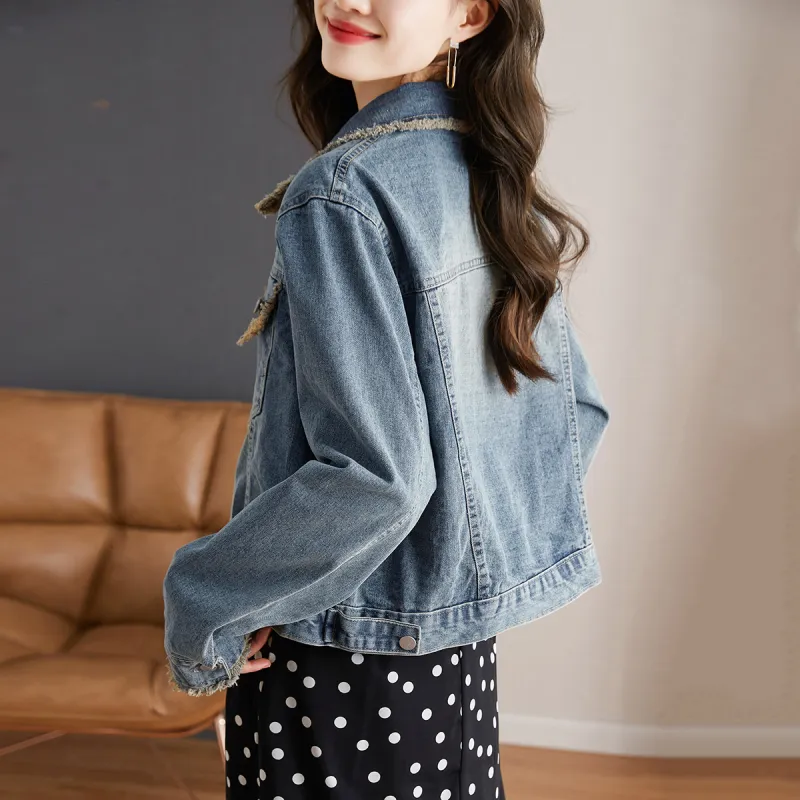 TERRE BLEUE Denim Jacket Women's Light Blue-0