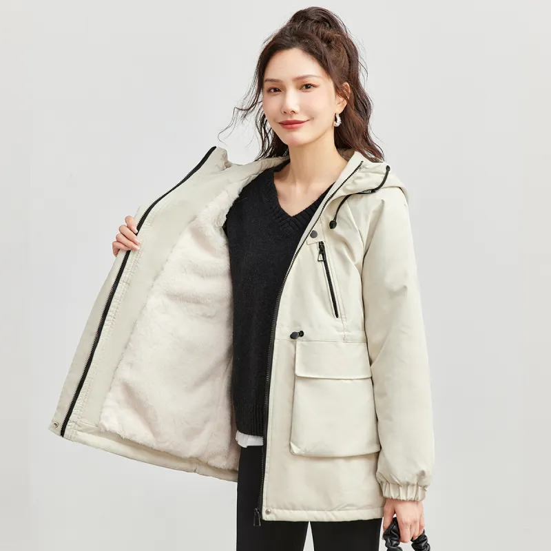 TERRE BLEUE Puffer Jacket Women's Beige-1