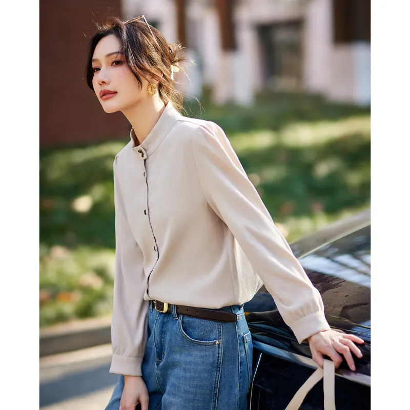 TERRE BLEUE Spring Fall Winter Shirt Loose Fit Women's-1