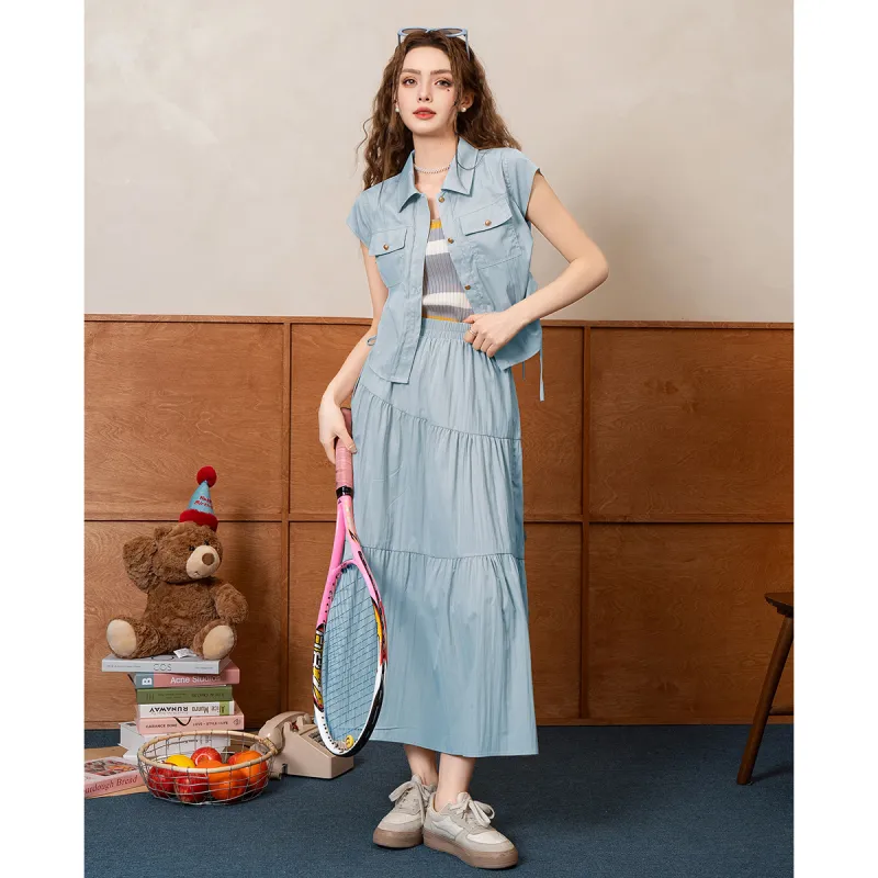 TERRE BLEUE Two Piece Skirt Sets Women's-13
