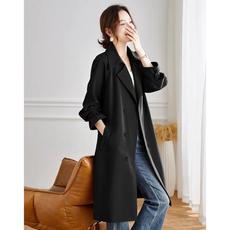 TERRE BLEUE Trench Coat Women's Khaki-8