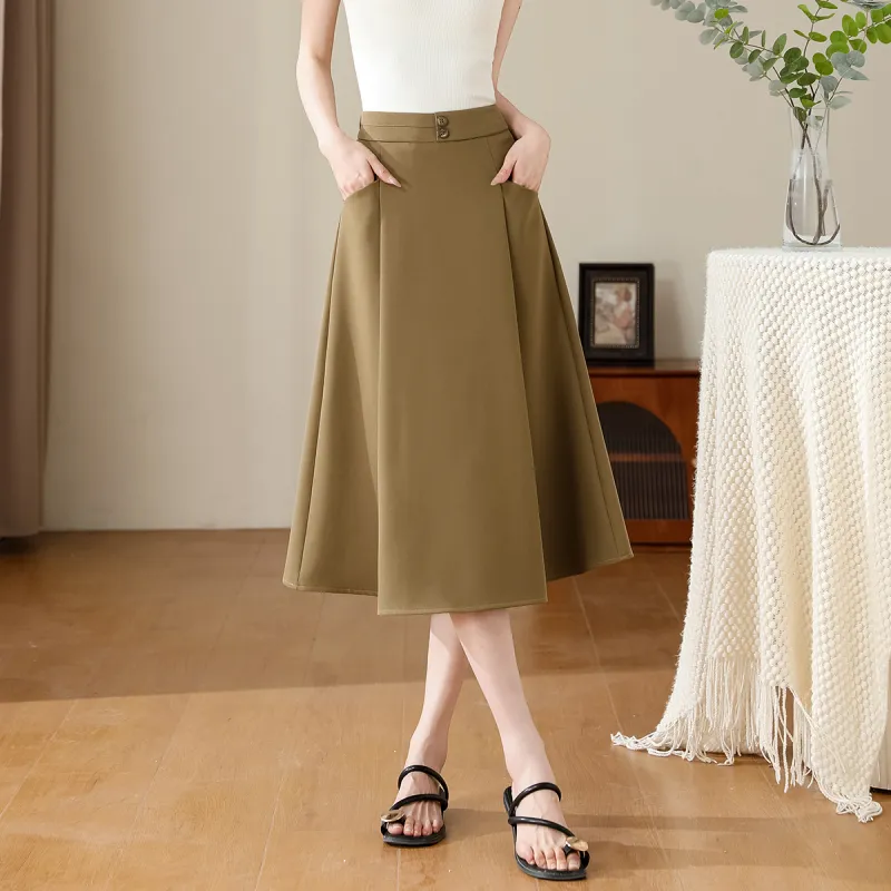 TERRE BLEUE Casual Long Skirt Women's-12