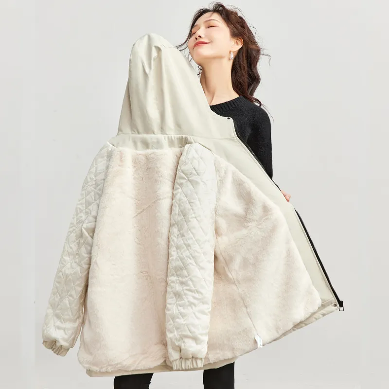TERRE BLEUE Puffer Jacket Women's Beige-2