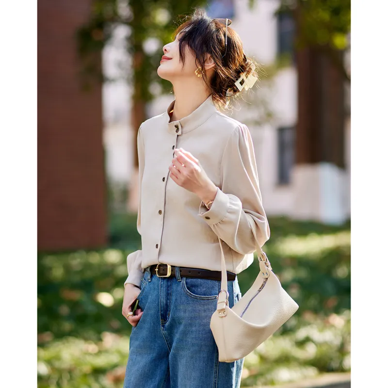 TERRE BLEUE Spring Fall Winter Shirt Loose Fit Women's-2