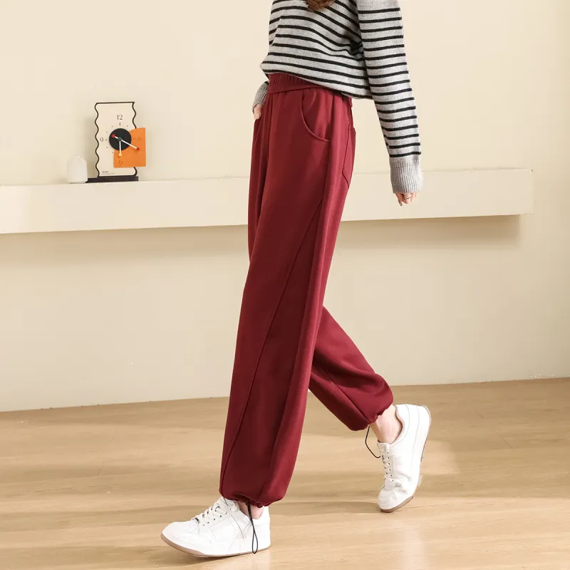 TERRE BLEUE Casual Pants Women's Burgundy-2